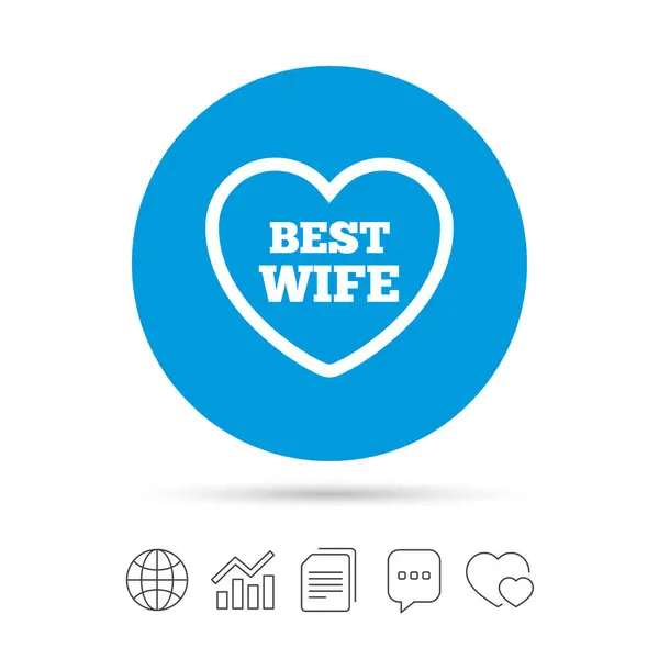 Best wife sign icon — Stock Vector