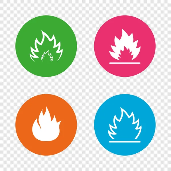 Eld flamma ikoner — Stock vektor
