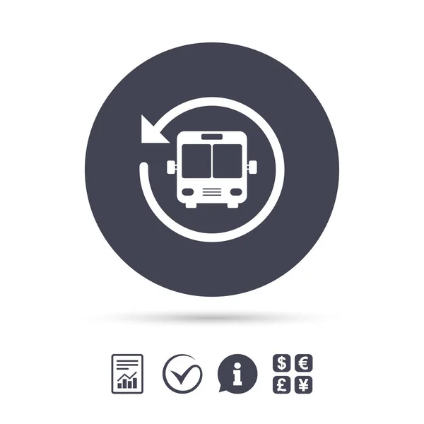 Bus shuttle pictogram. Openbaar vervoer stop symbool. — Stockvector