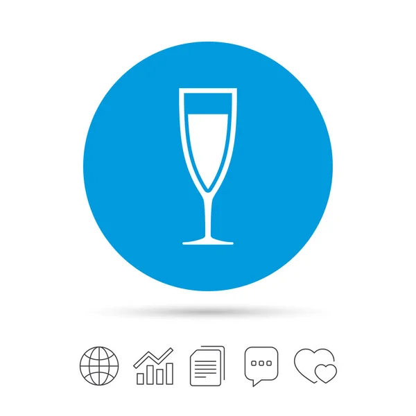 Glas champagne teken pictogram — Stockvector