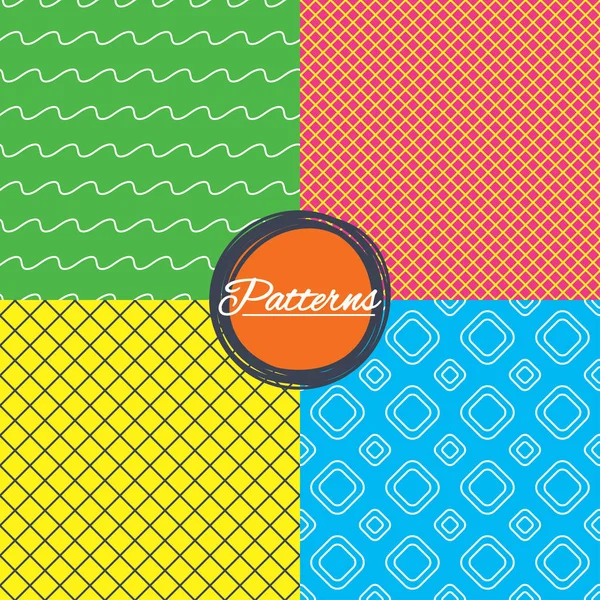 Linear geometric patterns set — Stock Vector