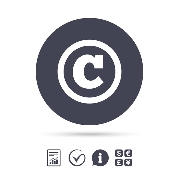 Signo de copyright icono — Vector de stock