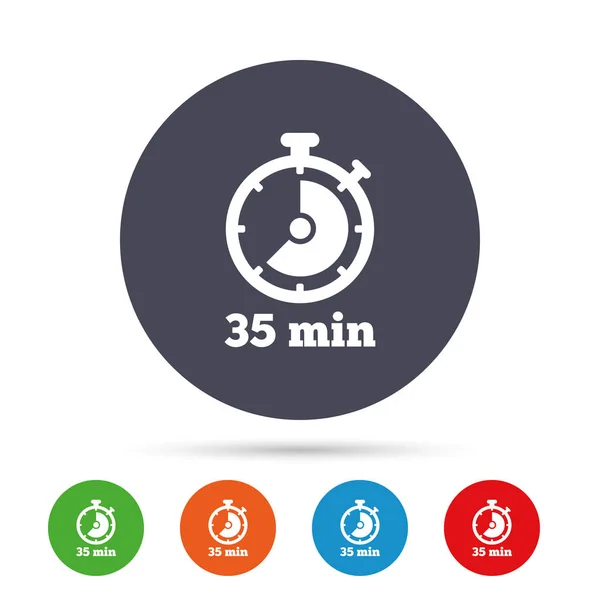 Timer-Zeichen-Symbol. 35 Minuten Stoppuhr-Symbol. — Stockvektor