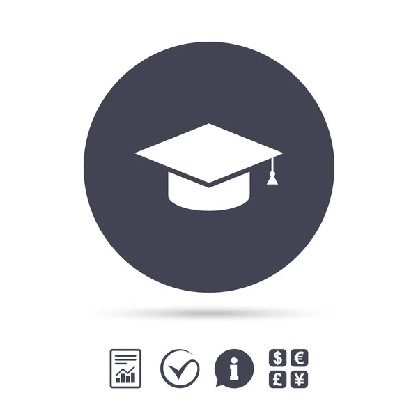 Icône de signe de chapeau de graduation — Image vectorielle
