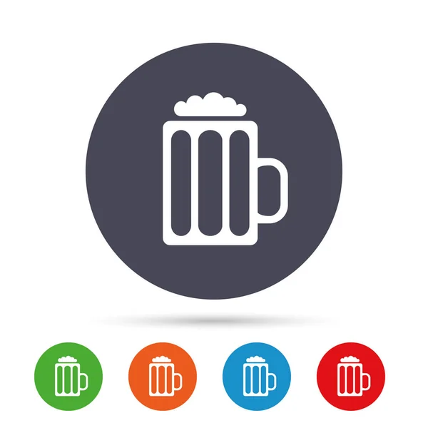 Glas bier teken pictogrammen — Stockvector