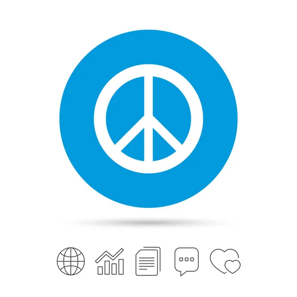 Peace-tecken-ikonen — Stock vektor