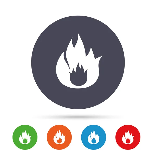 Fuego signo de llama icono — Vector de stock