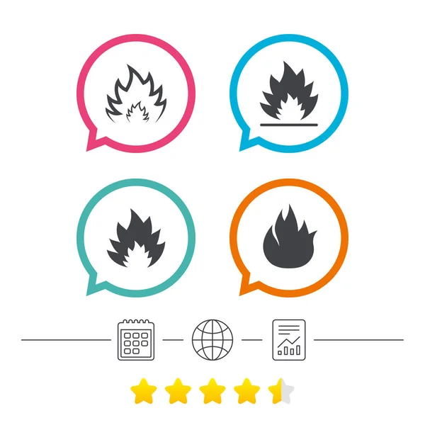 Fire flame icons — Stock Vector