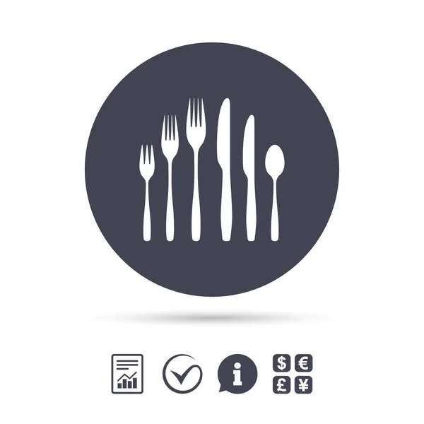 Fork with knives and teaspoon icon — Stock Vector