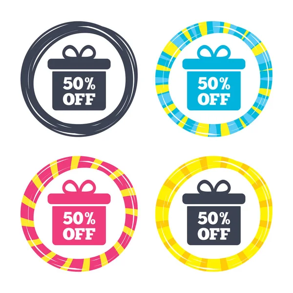 Sale gift box icon — Stock Vector