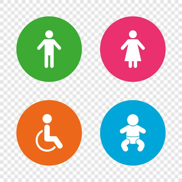 WC toilet icons. — Stock Vector