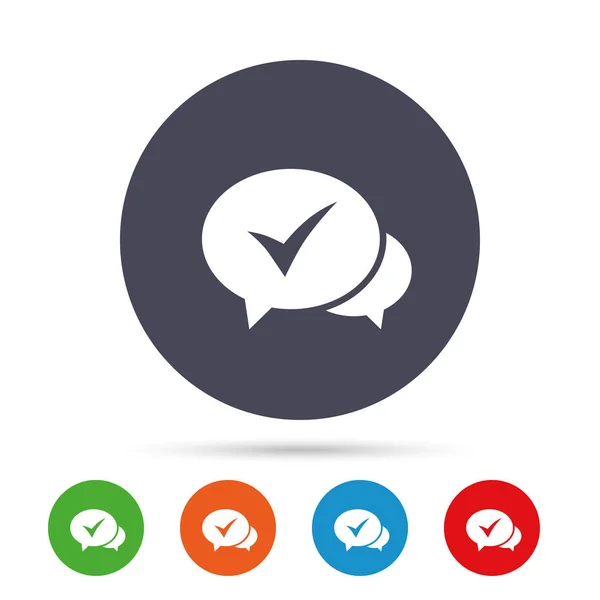 Chat check iconos de signo — Vector de stock