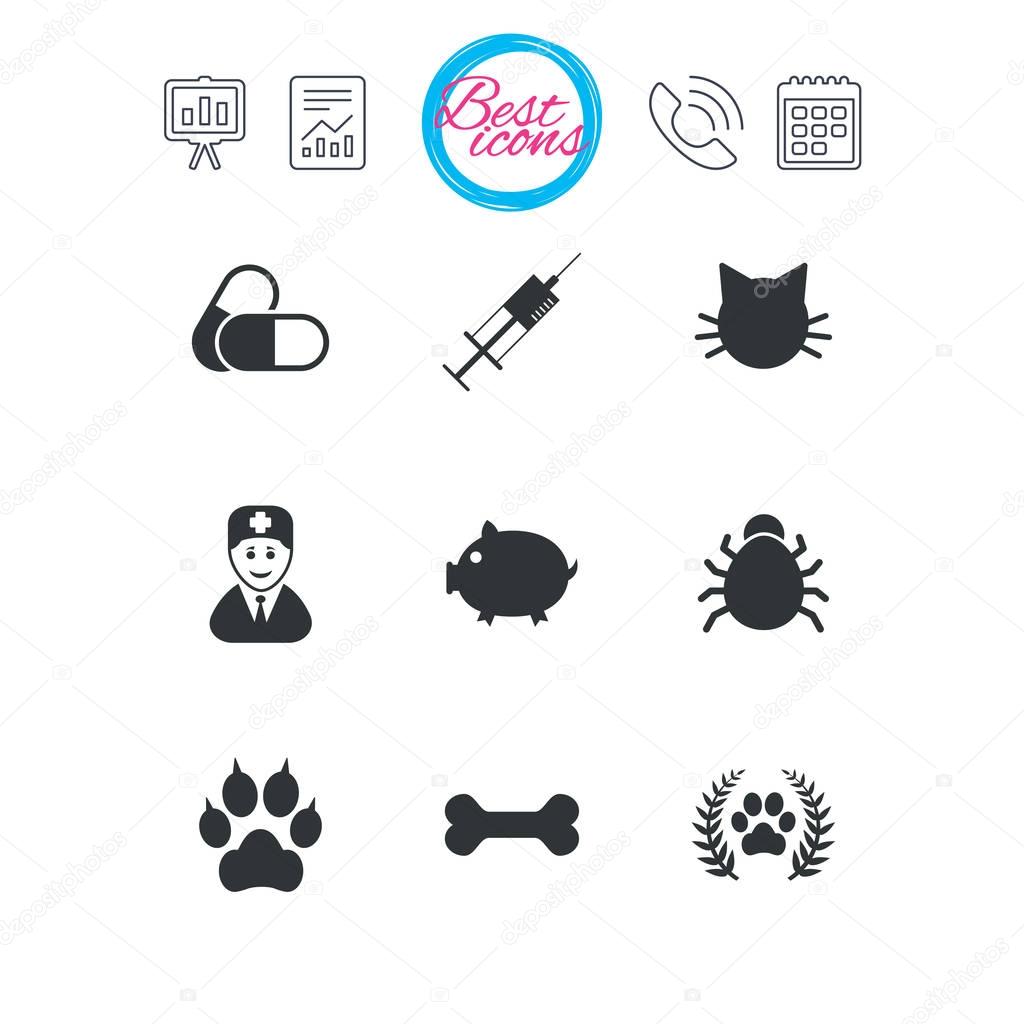 Veterinary and pets icons.