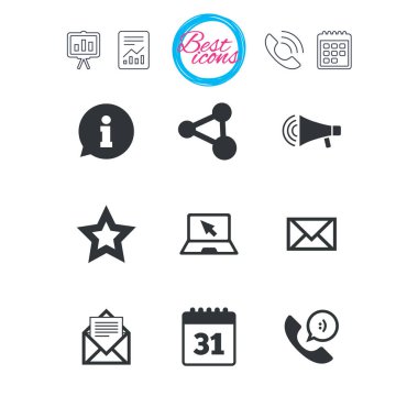 İletişim düz simgeler 