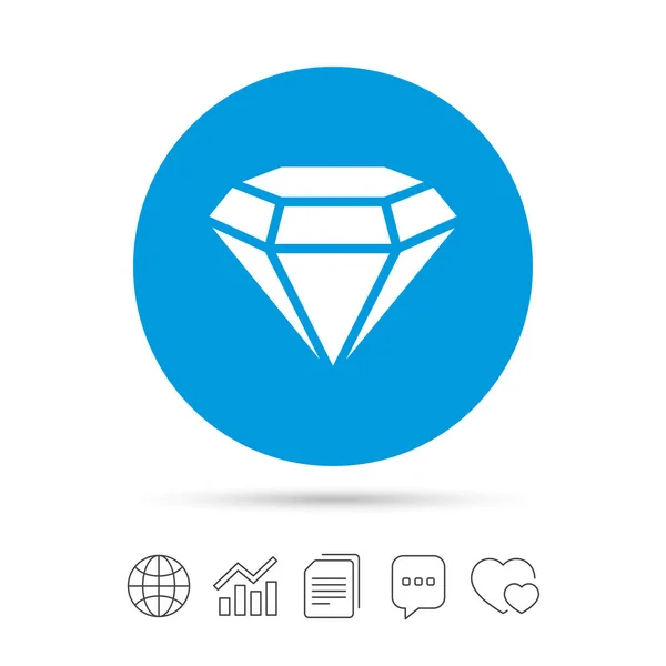 Diamond flat icon — Stock Vector