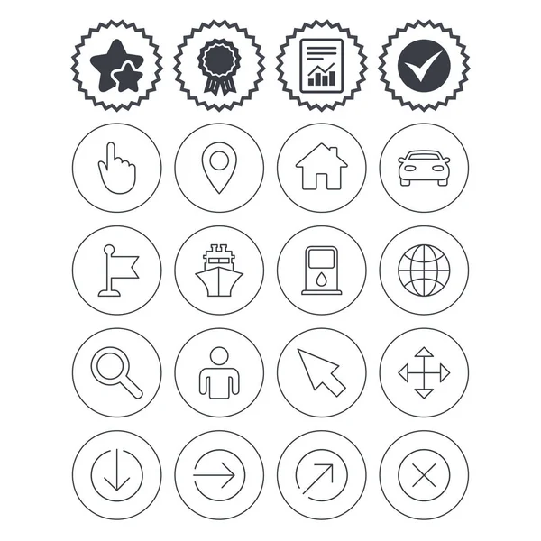 GPS navigatie pictogrammen. — Stockvector