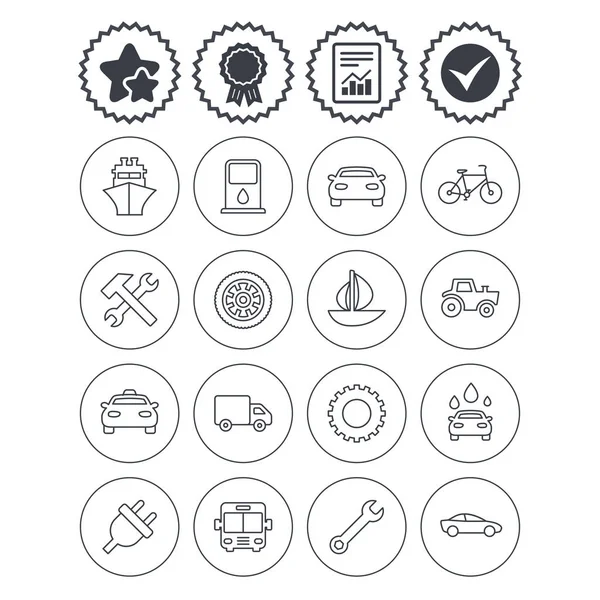 Transporte, iconos de servicios . — Vector de stock