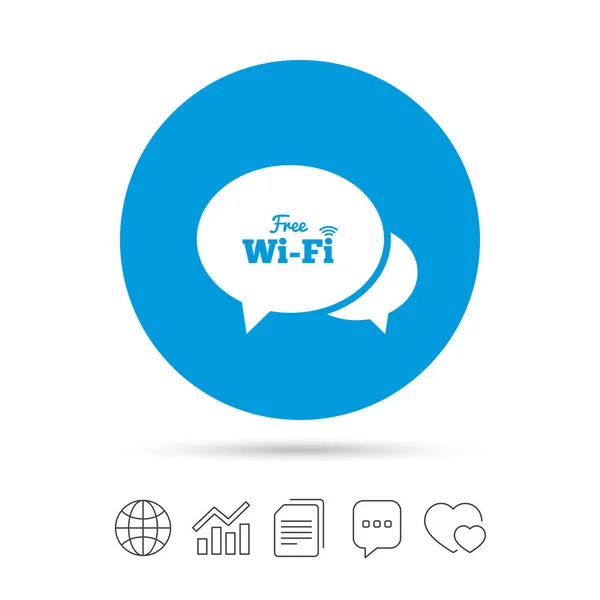 Chat speech bubbles. Free wifi sign. — Stock Vector