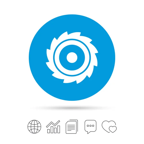 Saw circular wheel icon — Stock Vector