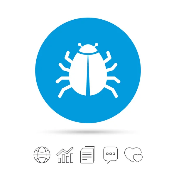 Ícone de sinal de bug — Vetor de Stock