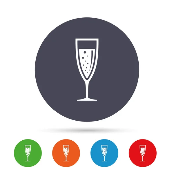 Glas champagne ikoner — Stock vektor