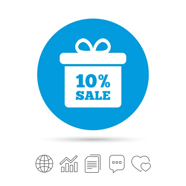 10 procent verkoop cadeau vak tag — Stockvector