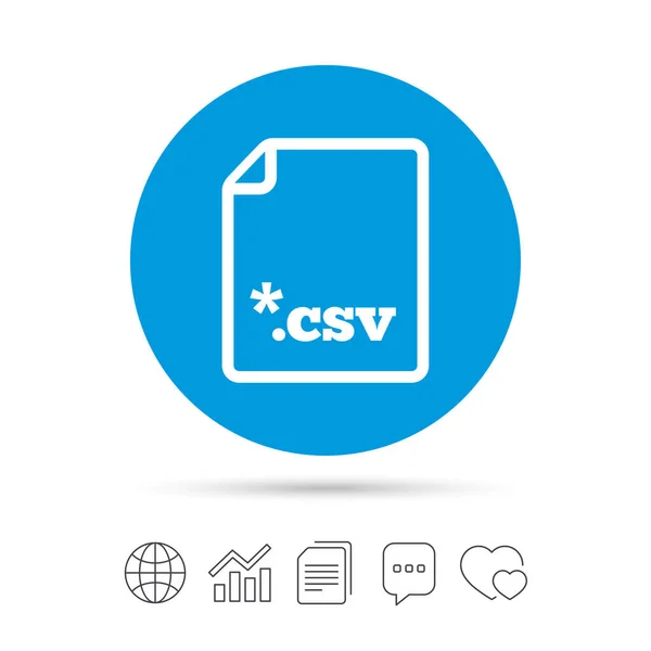Simbol ekstensi berkas CSV - Stok Vektor