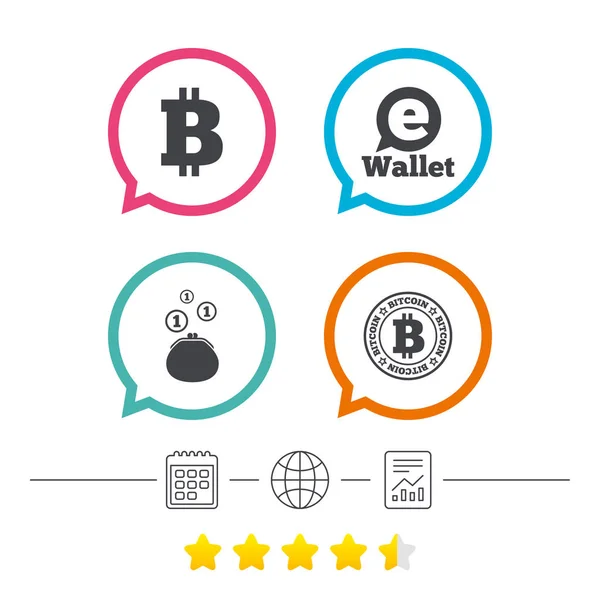 Bitcoin icons. Electronic wallet symbol. — Stock Vector