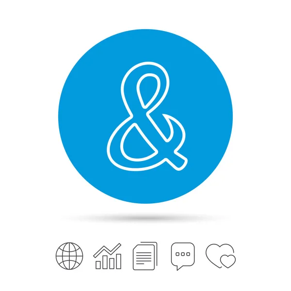 Ampersand icono plano — Vector de stock