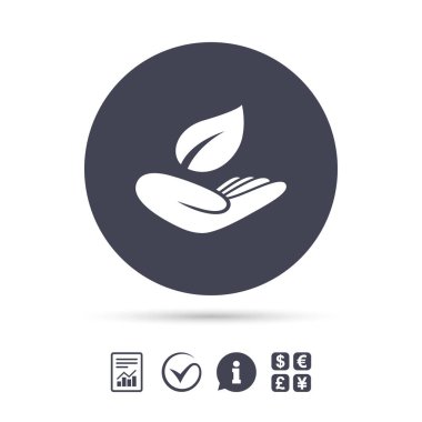 Yaprak sembol el tutar.