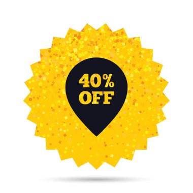 yüzde 40 satış işaretçi bir ses etiketi simgesi.