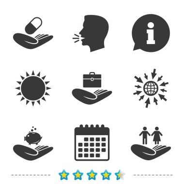 yardım simgeleri eller. 