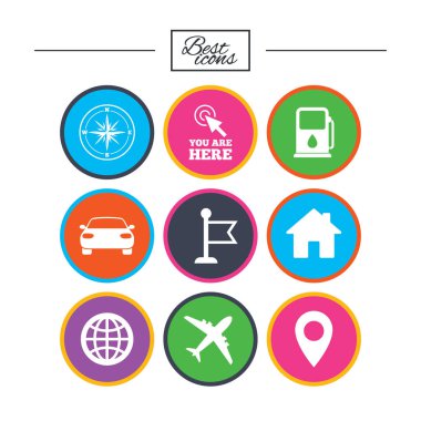 Navigasyon, gps simgeleri. 