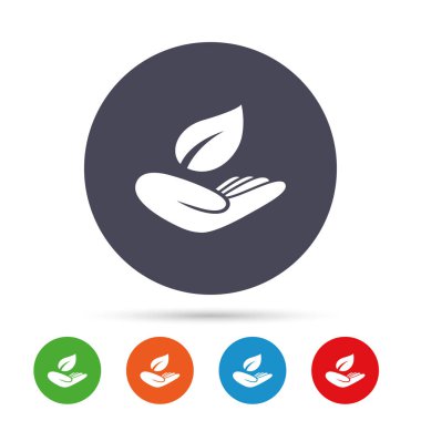 Yaprak sembol el tutar.