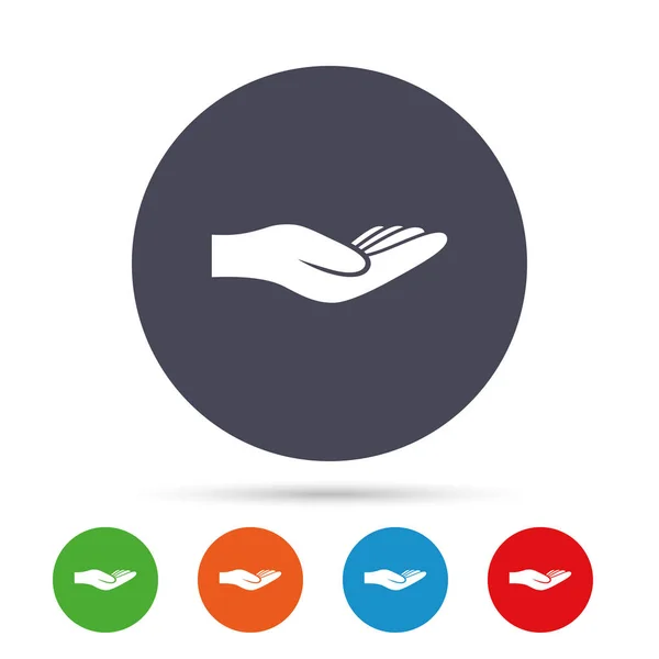 Donation hand sign icon. — Stock Vector