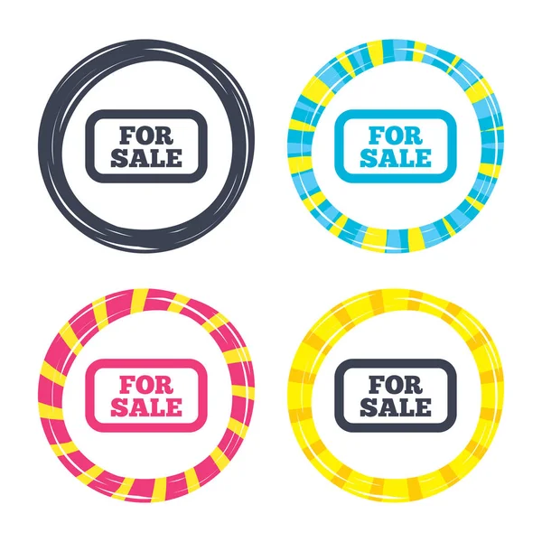 For sale sign icons — Stock Vector