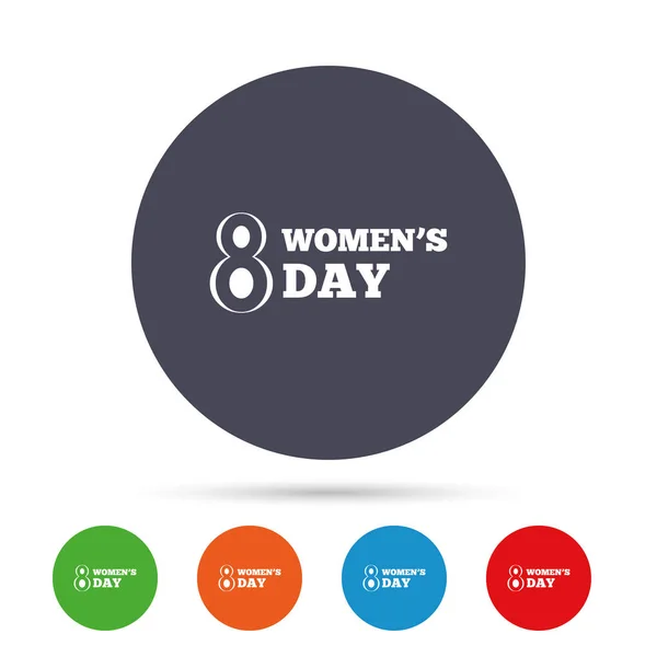 8 March Women's Day sign icon. — Stock Vector