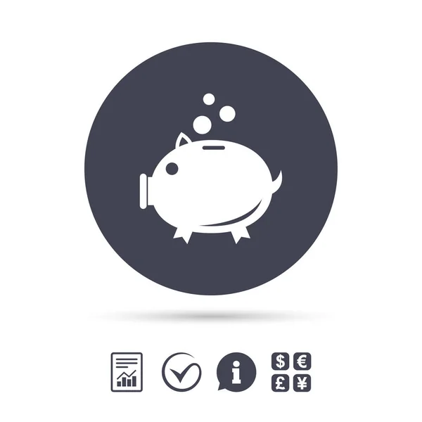 Piggy bank sign icon — Stock Vector