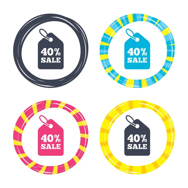 40 percent sale icons. — Stock Vector