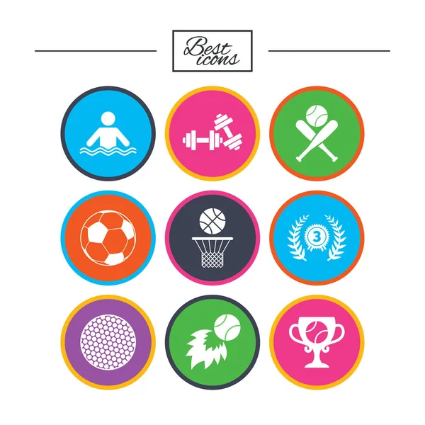 Sport giochi, fitness icone set — Vettoriale Stock
