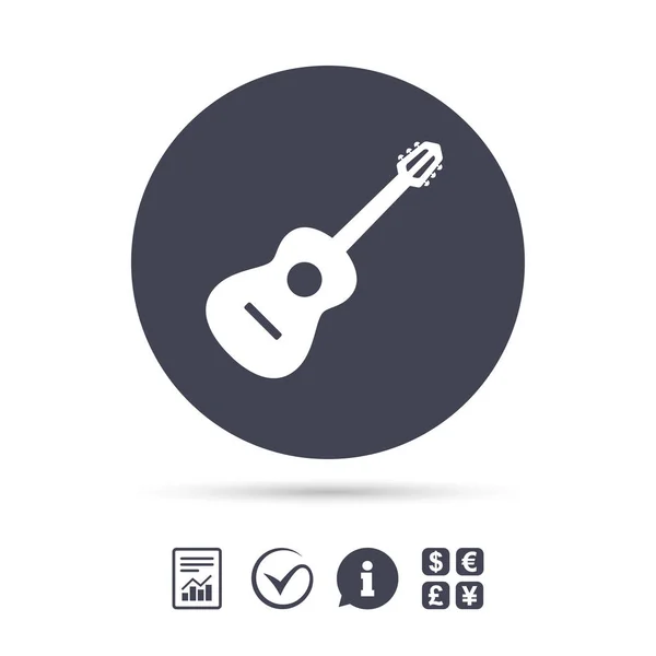 Acoustic guitar sign icon. — Stock Vector