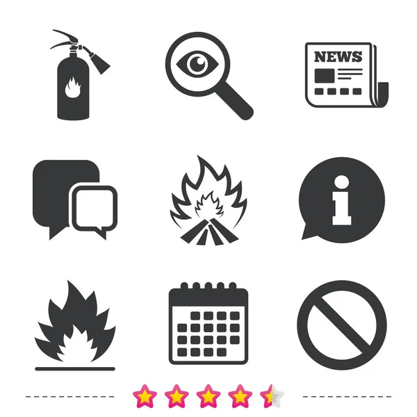 Fire flame icons — Stock Vector