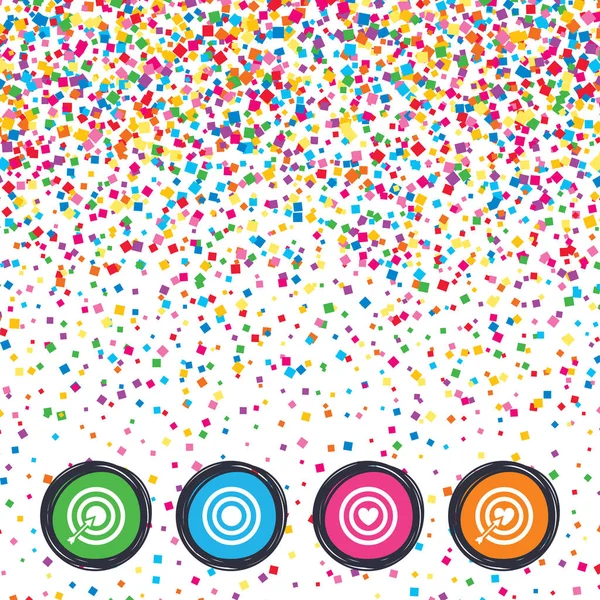 Boutons Web sur fond de confettis — Image vectorielle
