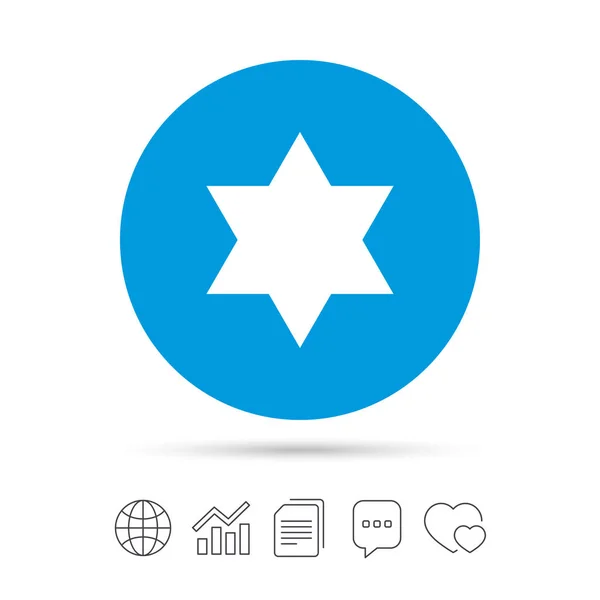 Star of David sign icon. — Stock Vector