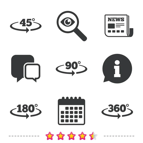 Angle degrees icons. Royalty Free Stock Illustrations