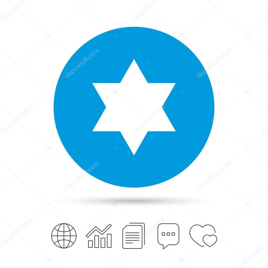 Star of David sign icon.