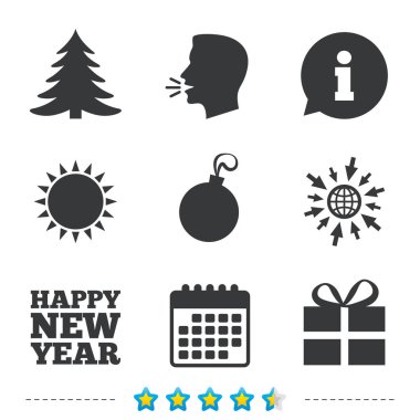 Noel, yeni yıl Icons set