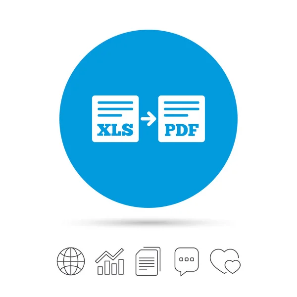 Xls exporteren naar PDF-pictogram. — Stockvector