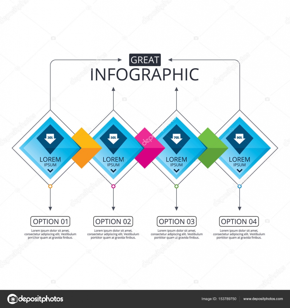 Infographic flowchart template Stock Vector by ©Blankstock 153789750