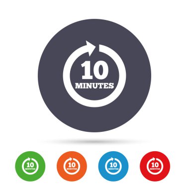 Düz simgeleri ile yuvarlak renkli düğmeler